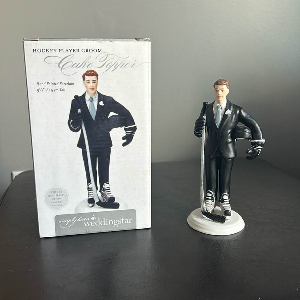 Weddingstar Porcelain Hockey Player Groom Cake Topper